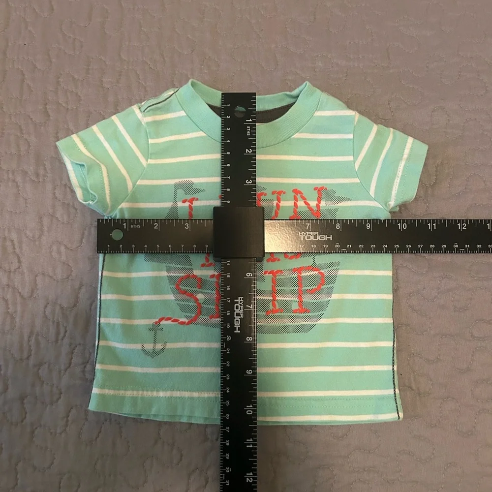 Carter's Mint Green Striped Tee with Nautical Print